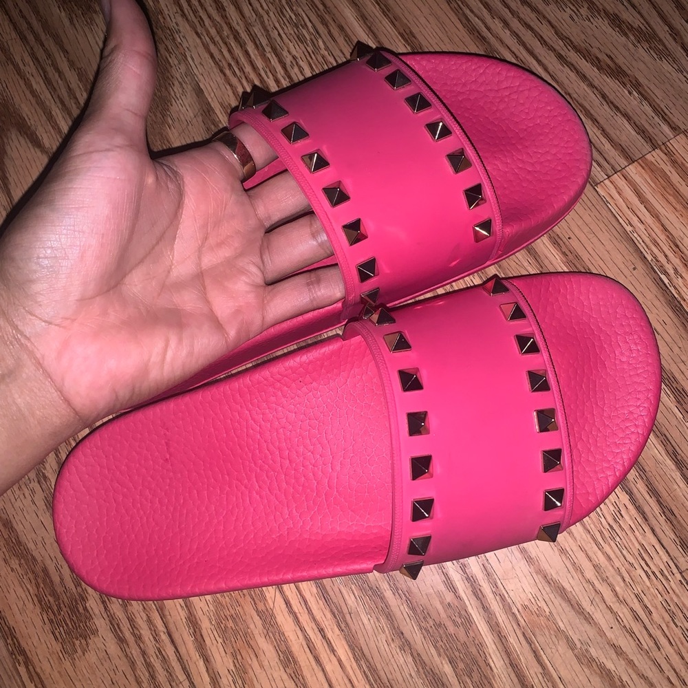 Valentino Garavani Pink Studded Sandals